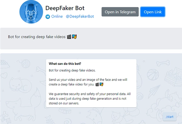 بوت DeepFake تليجرام