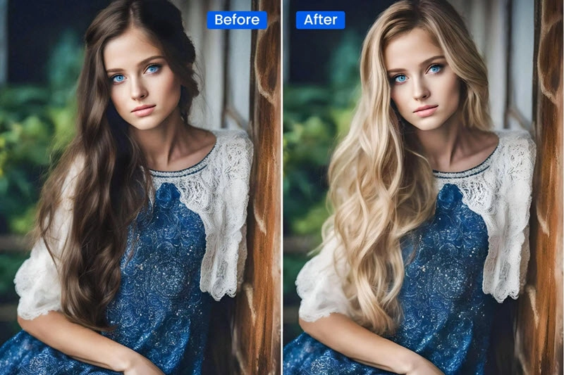 تغيير لون الشعر باستخدام تقنية الذكاء الاصطناعي في فوتور