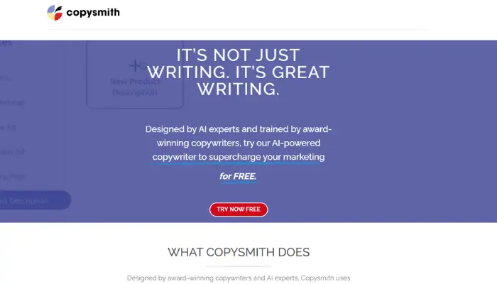 كتابة وصف منتج بالذكاء الاصطناعي من copysmith